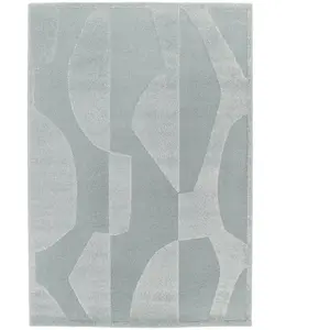 Tapis avec effet relief très doux bleu 160 x 230 pas cher