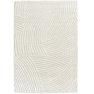 AFK Living Tapis avec effet relief très doux beige 160 x 230 pas cher