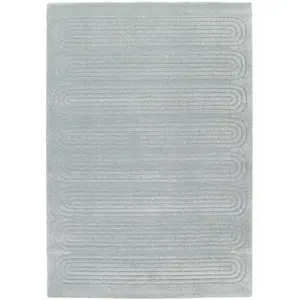 Tapis avec effet relief très doux bleu 160 x 230 pas cher