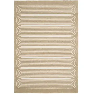 AFK Living Tapis avec effet relief très doux marron 160 x 230 pas cher