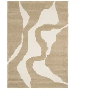 AFK Living Tapis avec effet relief très doux marron 120 x 170 pas cher