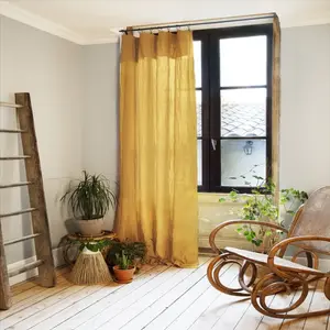 HOUSSE DE RÊVE Rideau ajustable 140x300 cm Gaze de coton Safran TU pas cher