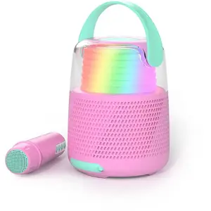 Comparateur de prix : Mob Enceinte Bluetooth Lumineuse Avec Micro Change Voix Karaoke Rose