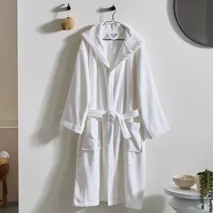Peignoir à capuche - Blanc L