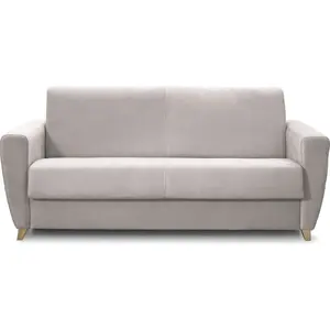 Homifab Canapé convertible express 3 places en velours taupe pas cher