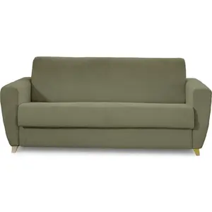 HOMIFAB Canapé Leandro 3PL Kaki côtelé pas cher