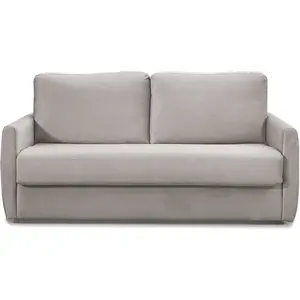 Homifab Canapé convertible express 3 places en velours taupe pas cher