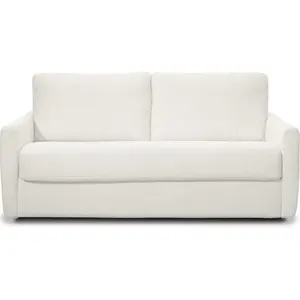 HOMIFAB Canapé convertible express 3 places en tissu bouclette écru pas cher
