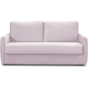 Homifab Canapé convertible express 3 places en velours rose pâle pas cher