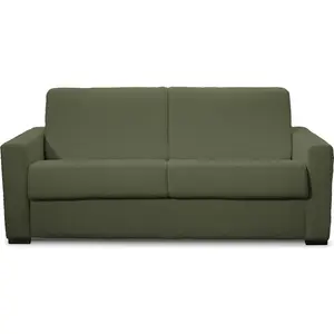 Homifab Canapé convertible express 3 places en tissu bouclette vert kaki pas cher