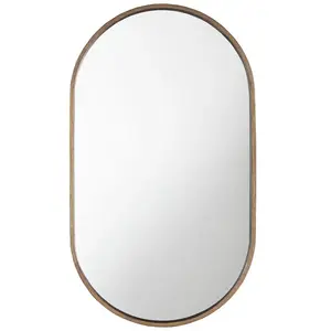 MOB-IN Miroir ovale 40 x 70 cm PEPPER noyer pas cher
