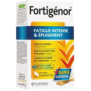 NUTREOV Fortigenor - Fatigue Intense et Epuisement x60 comprimés