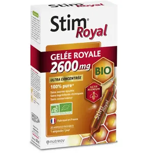 Comparateur de prix : Nutreov Physcience Stim Royal Gelée Royale 2600mg Bio 20 ampoules