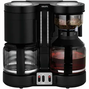 Comparateur de prix : Krups Cafetière Combiné Filtres Et Expresso Pour 20 Tasses 2200w Noir
