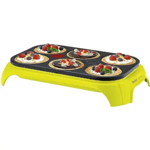 Comparateur de prix : Tefal Crêpière électrique pour 6 crêpes 1000W noir vert