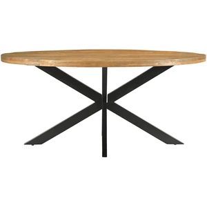Table à manger Ovale 6/8 p L.180 cm, Manguier et métal noirVendu parconforama
