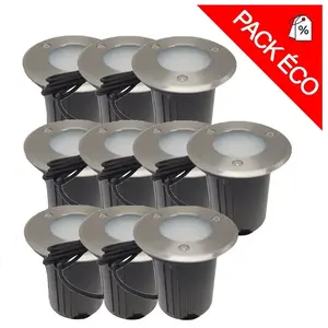 Pack de 10 spots 230V encastrables extérieurs 28 led 3W 6000K Limão