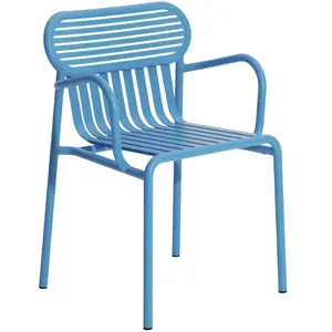 Petite Friture - Fauteuil bridge empilable Week-end - Bleu - Aluminium...Vendu parmade-in-design