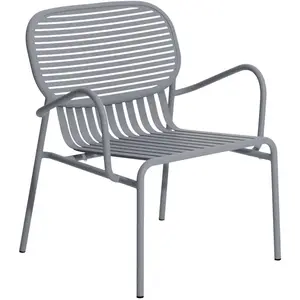 Petite Friture - Fauteuil bas empilable Week-end - Gris - Aluminium - ... pas cher
