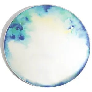 Miroir aquarelle en aluminium bleu et jaune extra large Francis - Petite Friture pas cher