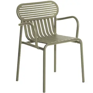 Petite Friture - Fauteuil bridge empilable Week-end - Vert - Aluminium...Vendu parmade-in-design