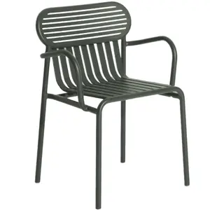 Petite Friture - Fauteuil bridge empilable Week-end - Vert - Aluminium...Vendu parmade-in-design