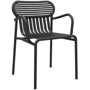 Chaise de jardin avec accoudoirs noire Week-End - Petite Friture pas cher