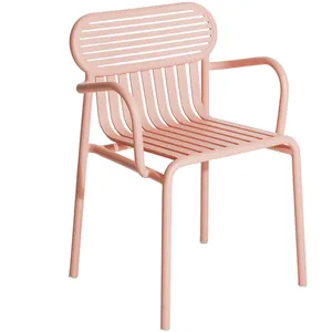 Chaise de jardin avec accoudoirs rose blush Week-End - Petite Friture pas cher