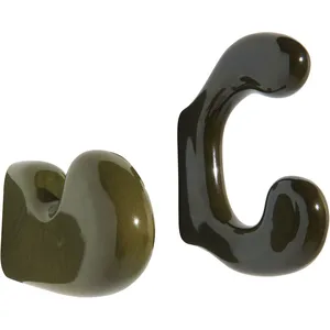 2 Patères en céramique vert Klump - Petite friture pas cher