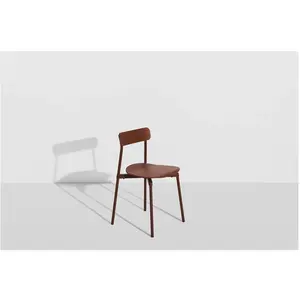 Chaise en hêtre et aluminium brun-rouge 78 cm Fromme - Petite Friture pas cher