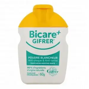 GIFRER Bicare plus - Dentifrice poudre blancheur menthe verte 60g pas cher
