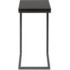 3S. x Home M&s - Bout de canapé 30x40x60 cm en bois plaqué chêne noir et métal