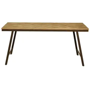 PRO LIVING Table a manger Woody Placage teck 180cm WOODY-TR180 pas cher