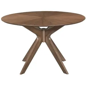 Table repas ronde 120 cm placage noyer pas cher