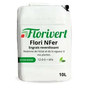 FLORIVERT Engrais gazon au fer Flori NFer 12-0-0 + 6Fe 10L pour reverdissement d... pas cher