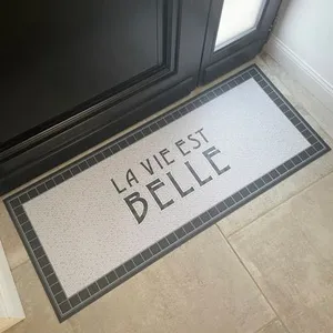 Tapis Vinyle Mosaique Gris - 99deco - L 200 x l 120 cm Ep. 2 mm pas cher