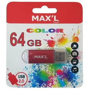 Maxell Clé USB - Max'L - My Color - 64 Go - USB 2.0 - Vitesse de lecture 20 Mo/s pas cher
