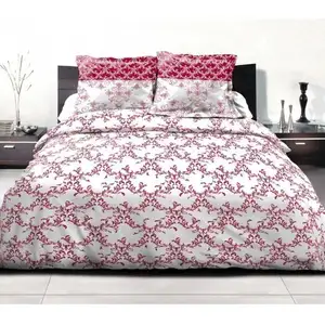 Comparateur de prix : Parure de couette HOME LINGE PASSION FRISE - Bordeaux - 100% Coton 57 Fils