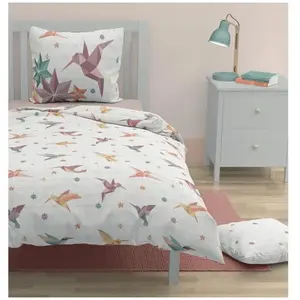 Home Linge Passion Parure de couette enfant 100% coton - Rose - 140x200 cm pas cher