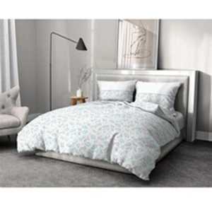 HOME LINGE PASSION ADONIS Parure de couette 100% coton - Bleu - 220x240 cm pas cher