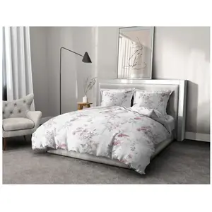 Pompadour parure de couette 100% coton - rose - 220x240 cm pas cher