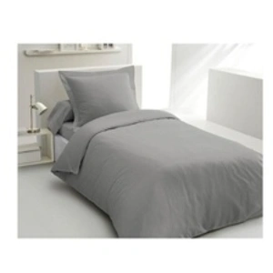 PARURE DE COUETTE LOVELY HOME - 140x200 cm - 100% COTON - GRIS CLAIR pas cher