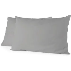 Comparateur de prix : Home Linge Passion - Lot de 2 taies d'oreiller 50 x 70 cm - Gris clair