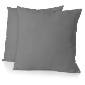 Comparateur de prix : Lot de 2 taies d'oreiller - - 63 x 63 cm - Gris anthracite
