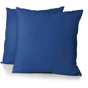 Lot de 2 taies d'oreiller - HOME LINGE PASSION - 63 x 63 cm - Bleu pas cher