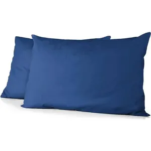 Lot de 2 taies d'oreiller - HOME LINGE PASSION - 50 x 70 cm - Bleu pas cher