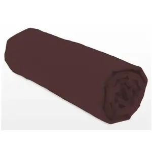 Drap-housse - LOVELY HOME - LH71592 - 160x200+35 cm - Marron pas cher