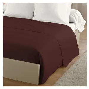 Comparateur de prix : LOVELY HOME Drap Plat 100% coton 180x290 cm -1 personne - Marron