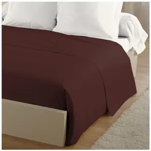 Drap plat - LOVELY HOME - LH71589 - 240 x 300 cm - Marron pas cher