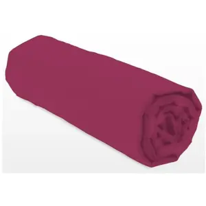 Drap-housse - LOVELY HOME - LH71607 - 180x200+35 cm - Fuchsia pas cher